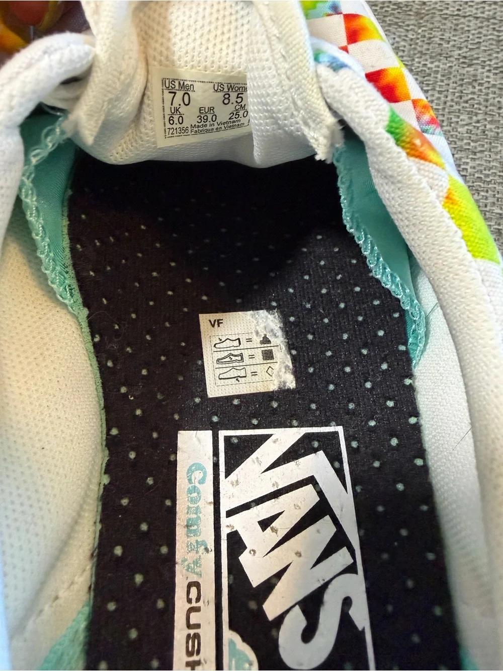 Vans Women’s Checkerboard Comfy Cush Shoes Size 8.5 - Picture 3 of 5